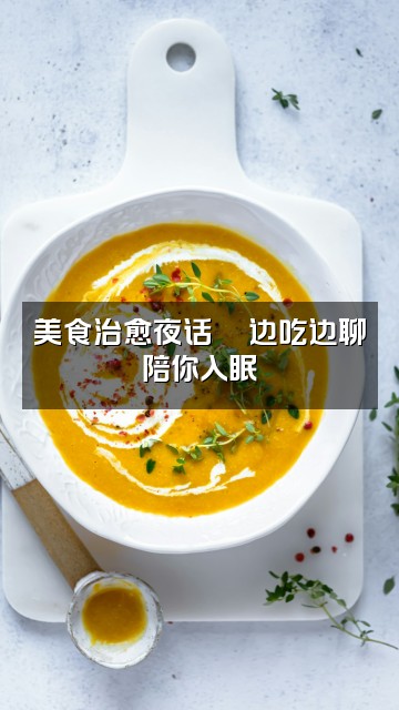 抖音小小陈助眠ASMR视频封面：美食治愈夜话🍜边吃边聊陪你入眠